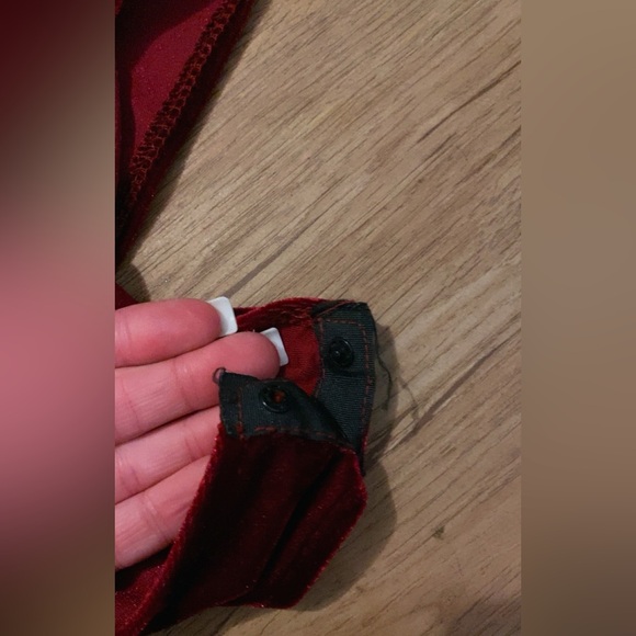 Elegant Velvet Burgundy Body Suit - Picture 5 of 12